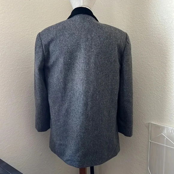 Gray/Black Wool‎ Blend Blazer - Picture 7 of 8